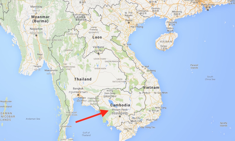 Mapa Camboja